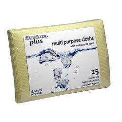 Yellow Anti-Bacterial Multi-Purpose Absorbent Cloths - Pack Of 25 Yellow Anti-Bacterial Multi-Purpose Absorbent Cloths - Pack Of 25