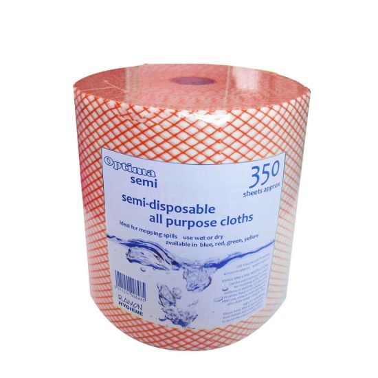 Red All Purpose Non-Woven Lightweight Cloths On A Roll - 350 Sheet GW5022 Red All Purpose Non-Woven Lightweight Cloths On A Roll - 350 Sheet GW5022