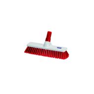 Red 30cm Medium Bristle Brush / Broom Head Heavy Duty