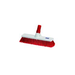 Red 30cm Medium Bristle Brush / Broom Head Heavy Duty