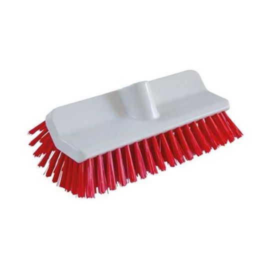 Red 24cm Hi-Low Deck Scrub Brush Head Heavy Duty JE1033