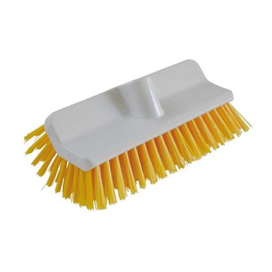 Yellow 24cm Hi-Low Deck Scrub Brush Head Heavy Duty JE1034