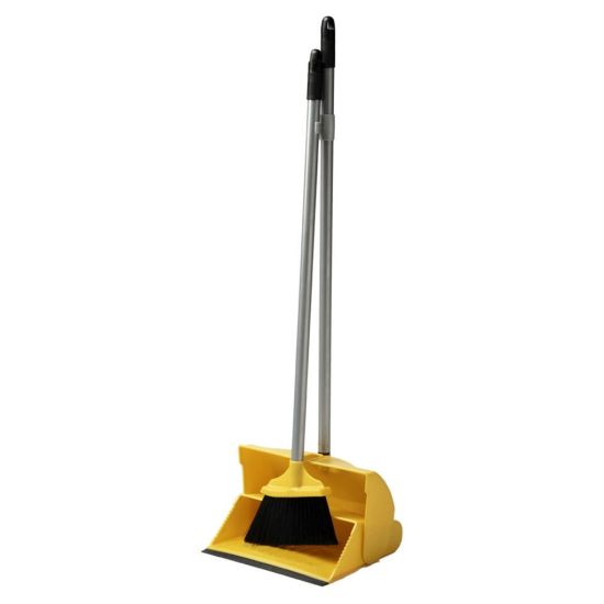 Yellow Long Handled Lobby Dust Pan & Brush Set JE1044