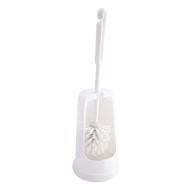 White Tall Semi Enclosed Toilet Brush & Holder Set
