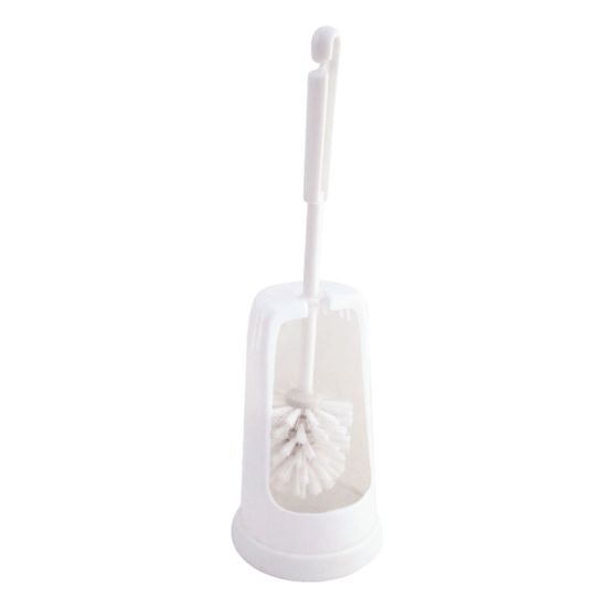 White Tall Semi Enclosed Toilet Brush & Holder Set JE7008 White Tall Semi Enclosed Toilet Brush & Holder Set JE7008