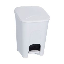 White 16lt Plastic Pedal Bin