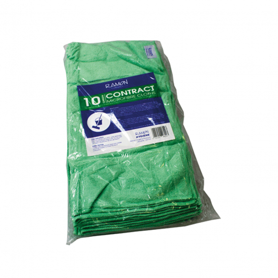 Contract Green Microfibre General Purpose Cloth - Pack Of 10 GW4011