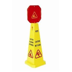 Professional High Visibility Dual Message Wet Floor / Cleaning In Progress Cone