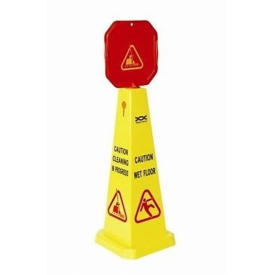 Professional High Visibility Dual Message Wet Floor / Cleaning In Progress Cone FLO5016