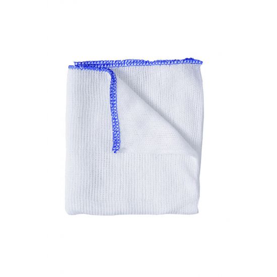 Heavy Duty White Dishcloth - Blue Colour Coded Border - Pack Of 10 GW2010