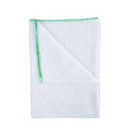 Heavy Duty White Dishcloth - Green Colour Coded Border - Pack Of 10