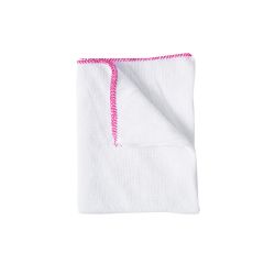 Heavy Duty White Dishcloth - Red Colour Coded Border - Pack Of 10