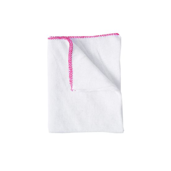 Heavy Duty White Dishcloth - Red Colour Coded Border - Pack Of 10 GW2012