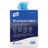 Blue All Purpose Anticbacterial Cloth - Roll of 200 in a Portable Dispenser