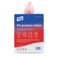 Red All Purpose Anticbacterial Cloth - Roll of 200 in a Portable Dispenser