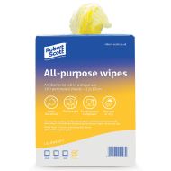 Yellow All Purpose Anticbacterial Cloth - Roll of 200 in a Portable Dispenser