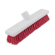 Red Washable Hygiene Broom 12Inches (30cm) Soft Bristle