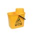 Yellow 15lt Mop Bucket & Wringer - Printed with Caution Wet Floor