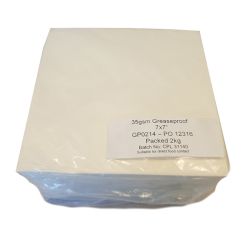 White 9x9 Inch Pizza Box Liner - 2kg Pack