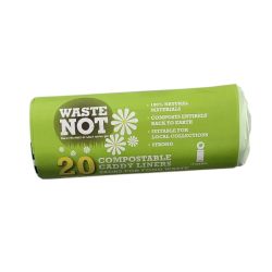 Compostable Caddy Liner 16 x 17 Inch - Roll of 20