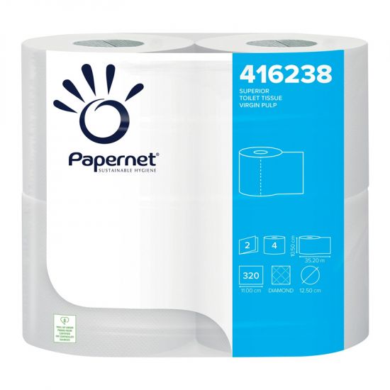 Toilet Tissue 2ply White - 320 Sheets per Toilet Roll - Pack of 40 PAP1023
