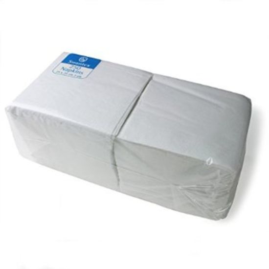 25cm 2Ply Serviettes - White(2000s) Pack of 250 SWA 102P-2000