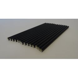 195 x 5mm Plain Black Paper Straw Pack Of 250 Pack of 250