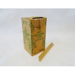 195 x 5mm Kraft Paper Straw Pack Of 250 Pack of 250