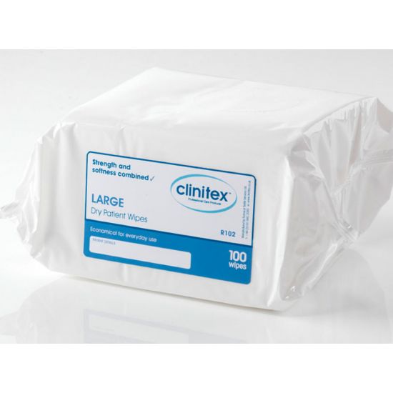 Clinitex Large Dry Patient Wipes - Pack Of 100 PAP5006