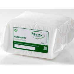 Clinitex Flushaway Dry Patient Wipes - Pack Of 50