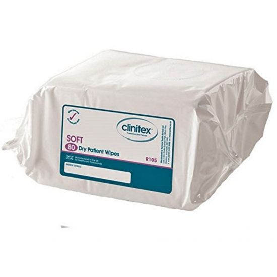 Clinitex Large Soft Dry Patient Wipes - Pack Of 80 PAP5008