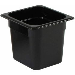 GN 1/6, 150mm Deep, 2.4Ltr Gastronorm Container, Polycarbonate, Black
