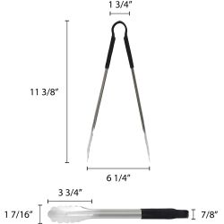 Chefs Kitchen Tongs, 12-Inch, Black Chefs Kitchen Tongs, 12-Inch, Black
