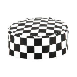 Whites Chefs Skull Cap Big Black And White Check