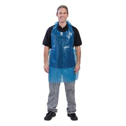 Disposable Polythene Bib Aprons Blue (Pack Of 100)