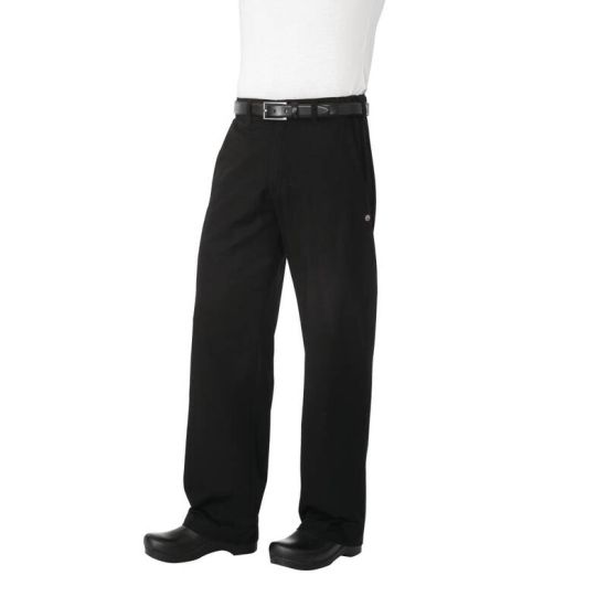 Chef Works Unisex Professional Series Chefs Trousers Black Herringbone L URO A674-L