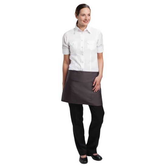 Uniform Works Short Bistro Apron Charcoal URO A906