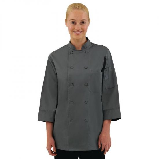 Colour By Chef Works Unisex Chefs Jacket Grey L URO A934-L