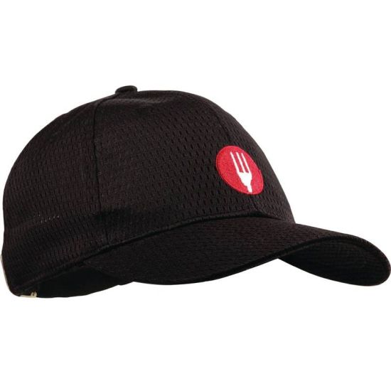 Chef Works Cool Vent Baseball Cap Black URO A976 Chef Works Cool Vent Baseball Cap Black URO A976