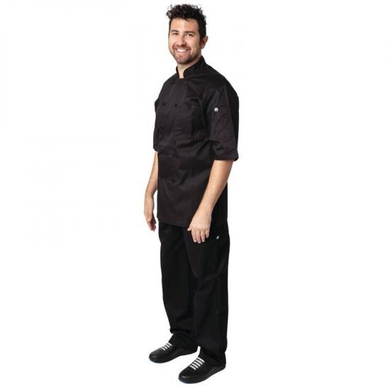 Chef Works Montreal Cool Vent Unisex Chefs Jacket Black M URO B054-M