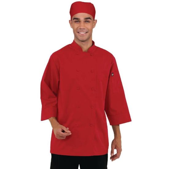 Colour By Chef Works Unisex Jacket Red XL URO B106-XL Colour By Chef Works Unisex Jacket Red XL URO B106-XL