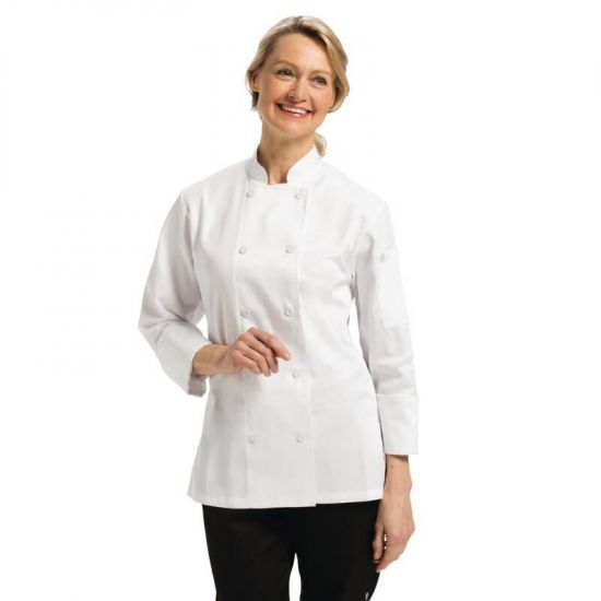 Chef Works Marbella Womens Executive Chefs Jacket White XS URO B138-XS