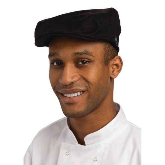 Chef Works Flat Cap Black S URO B169-M Chef Works Flat Cap Black S URO B169-M