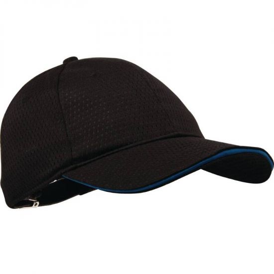Colour By Chef Works Cool Vent Baseball Cap Black With Blue URO B171
