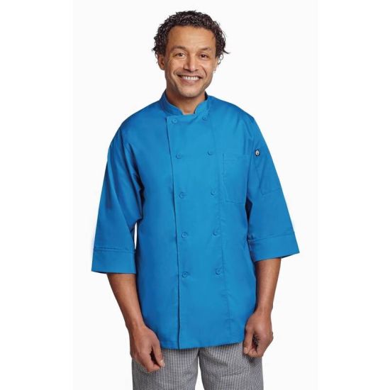 Colour By Chef Works Unisex Chefs Jacket Blue L URO B178-L Colour By Chef Works Unisex Chefs Jacket Blue L URO B178-L
