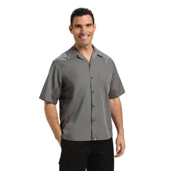 Chef Works Unisex Cool Vent Chef Shirt Grey XS URO B179-XS