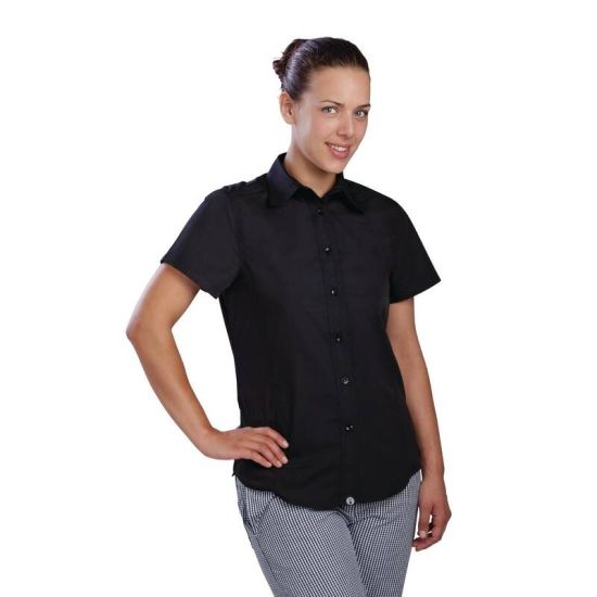 Chef Works Womens Cool Vent Chef Shirt Black 2XL URO B181-XXL