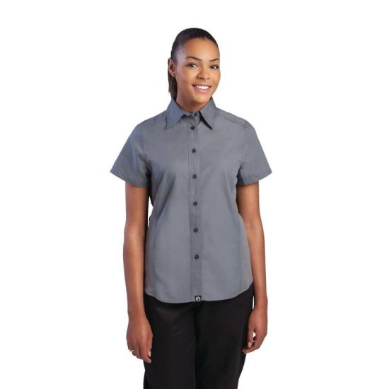 Chef Works Womens Grey Cool Vent Chef Shirt L URO B182-L