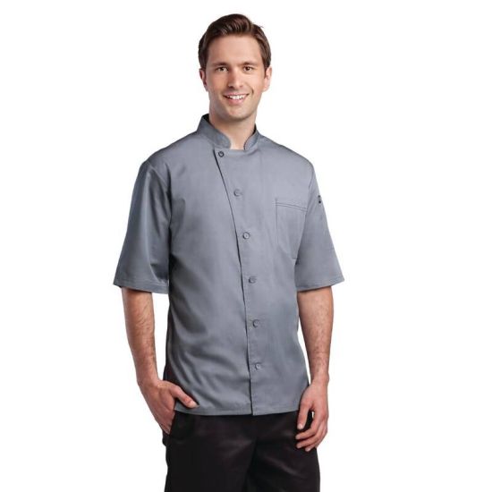 Chef Works Valais Signature Series Unisex Chefs Jacket Grey L URO B185-L Chef Works Valais Signature Series Unisex Chefs Jacket Grey L URO B185-L