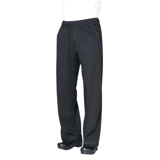 Chef Works Unisex Cool Vent Baggy Chefs Trousers Black L URO B187-L